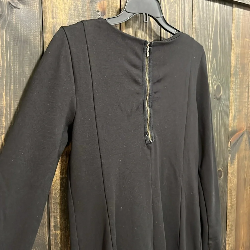 J. Crew Little Black Dress XS Long Sleeves Ponte Stretch Zipper Back LBD Neutral